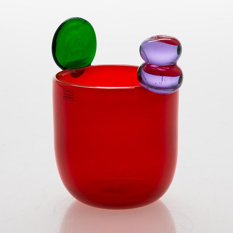 Oiva Toikka, A Pompom glass vase, signed Oiva Toikka Nuutajärvi Notsjö.