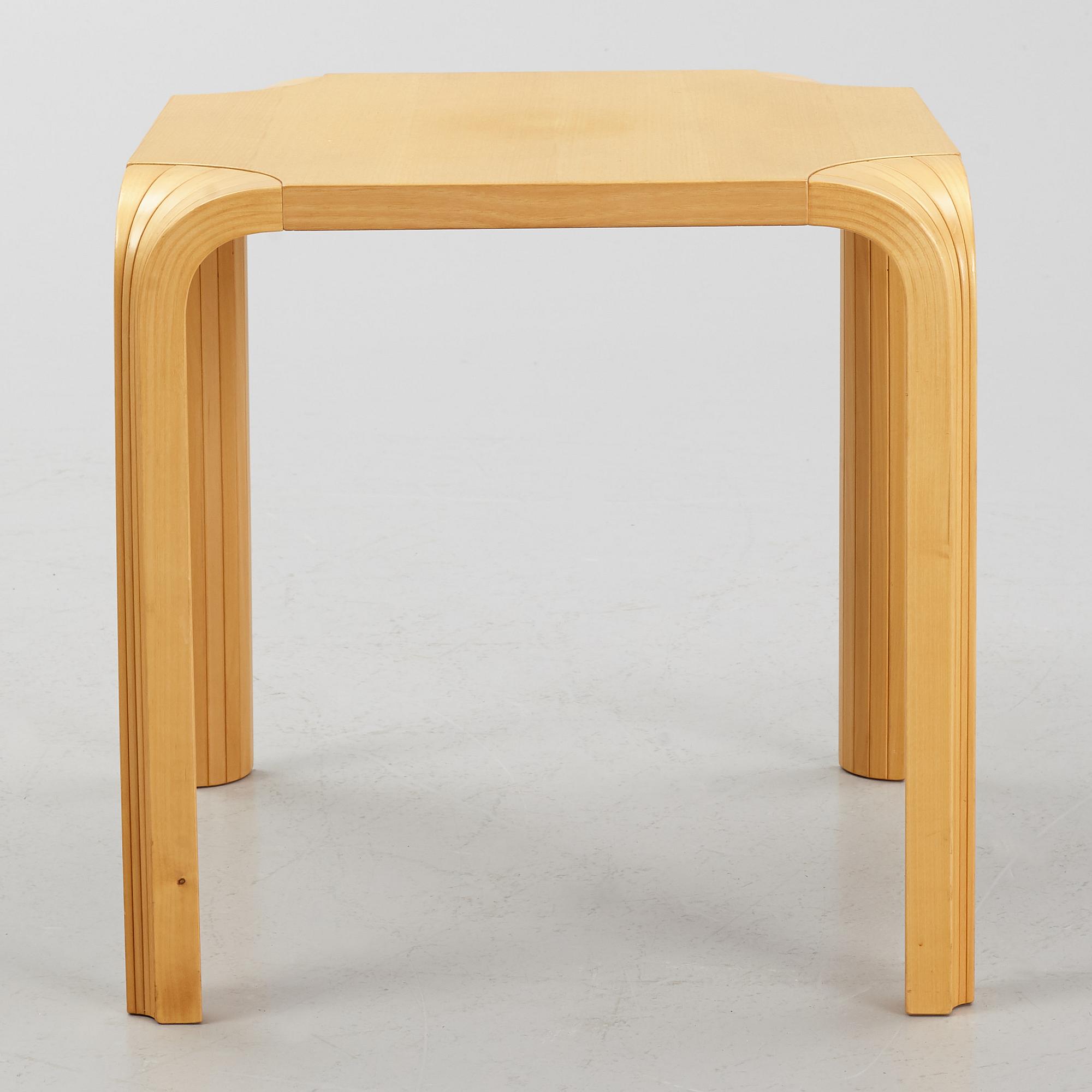 Alvar Aalto, a stool/side table, model x601, Artek, Finland.