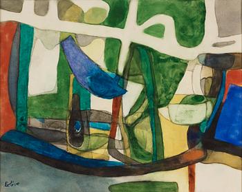 340. Maurice Estève, Composition in green.