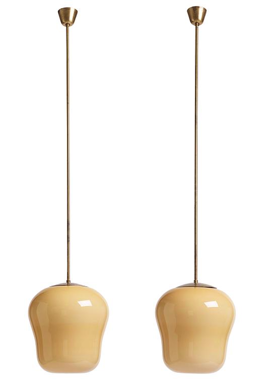 Harald Notini, a pair of ceiling lamps, model '11335/A', Arvid Böhlmarks Lampfabrik, Sweden, 1940s.