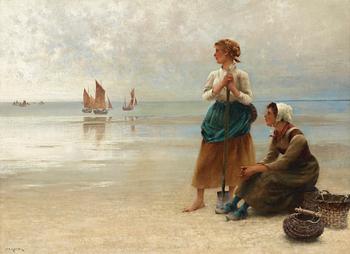 73. August Hagborg, "Ostronplockerskor, Bretagne" (Girls gathering oysters, Brittany).