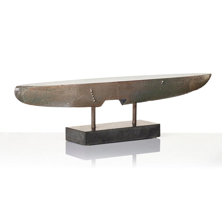 Bertil Vallien, skulptur, båt, sandgjutet glas, Kosta Boda 1992.