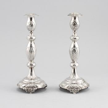LJUSSTAKAR, ett par, silver, Rosenzweig, Taitelbaum & Co, London, 1912, ca 350 gram.