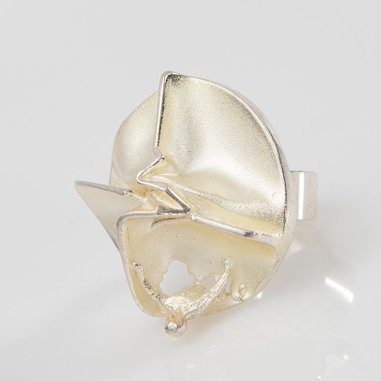 Björn Weckström, ring, "Jaaras dream", silver, Lapponia, 1970s.