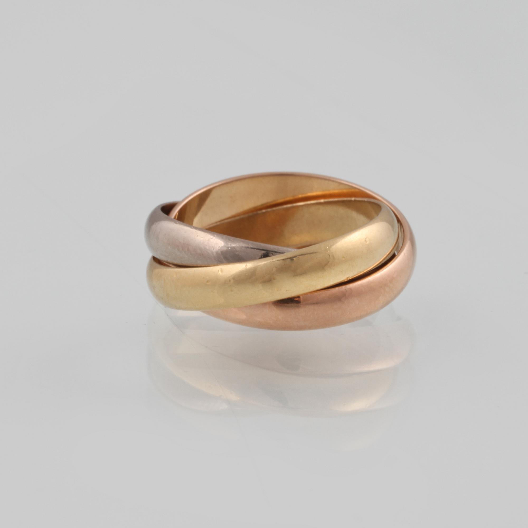 RING, 18K trefärgat guld, "Trinity", Cartier. Vikt 7,9 gram.