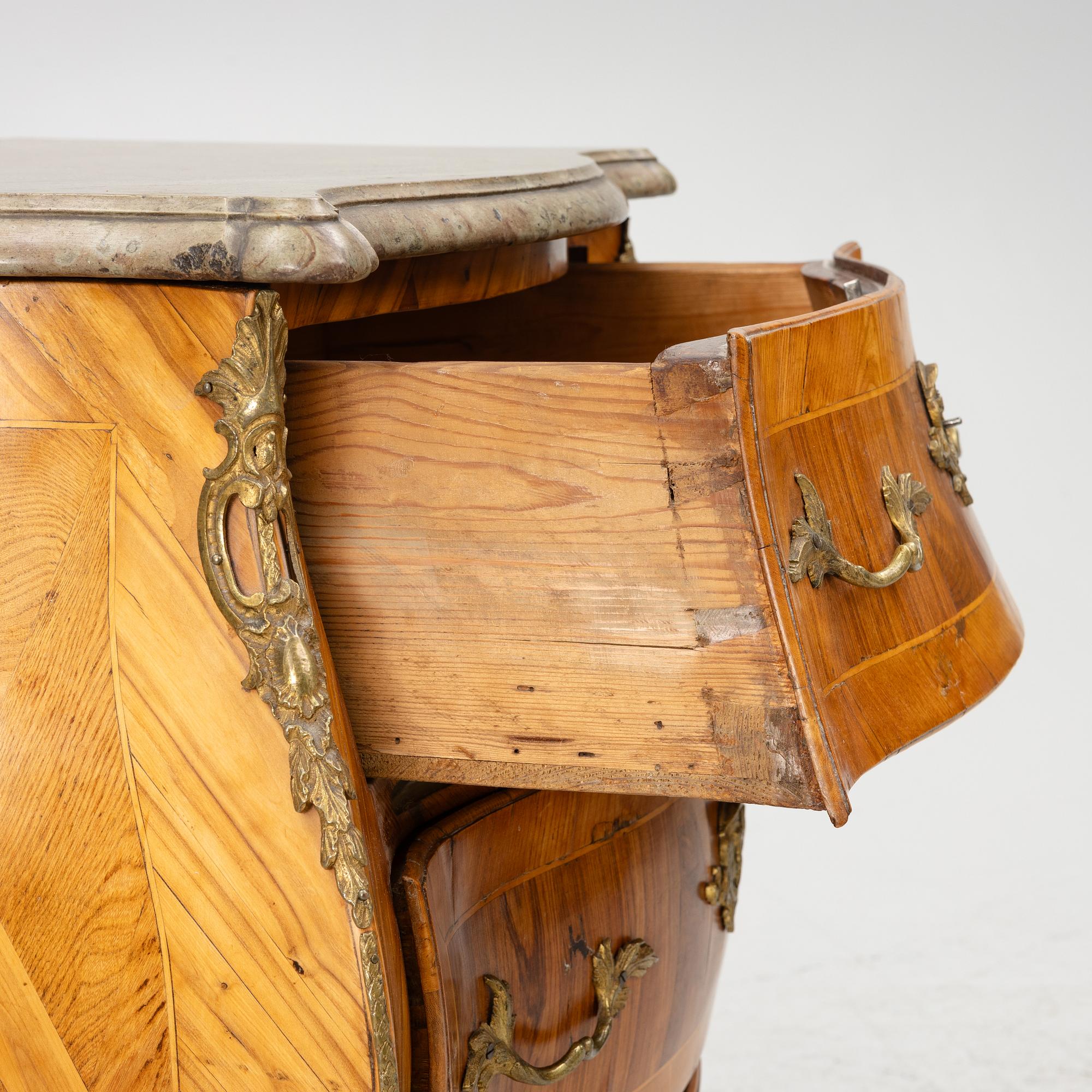 A Rococo chest of drawers, second half of the 18th Century,.