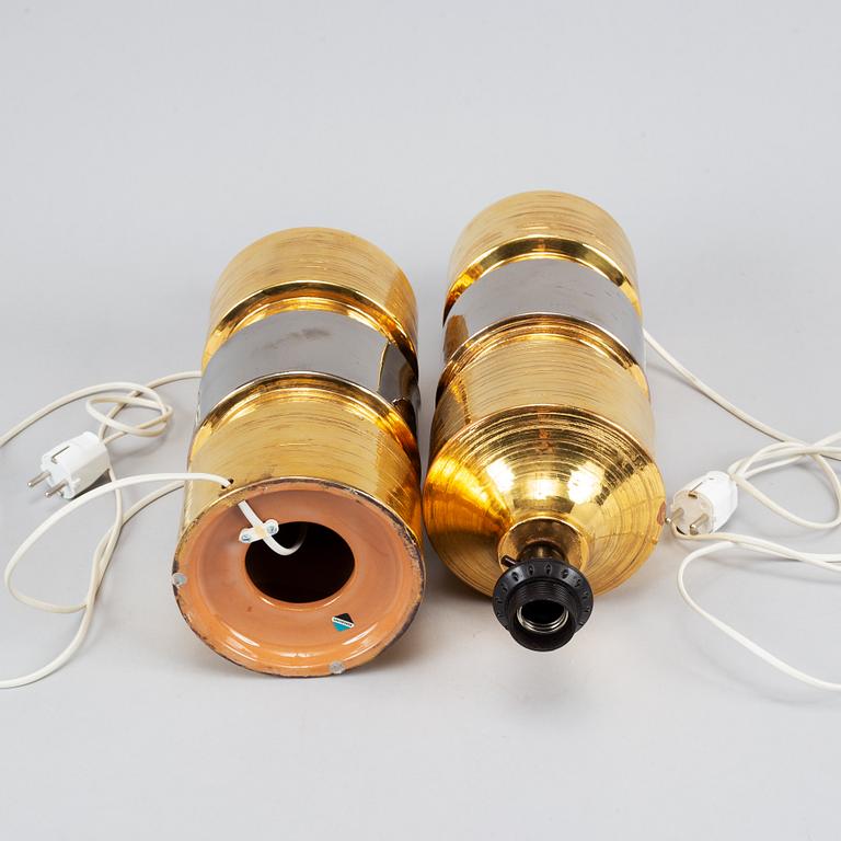 A pair of eartheware table lights Bitossi, Italy, 1960's-70's.