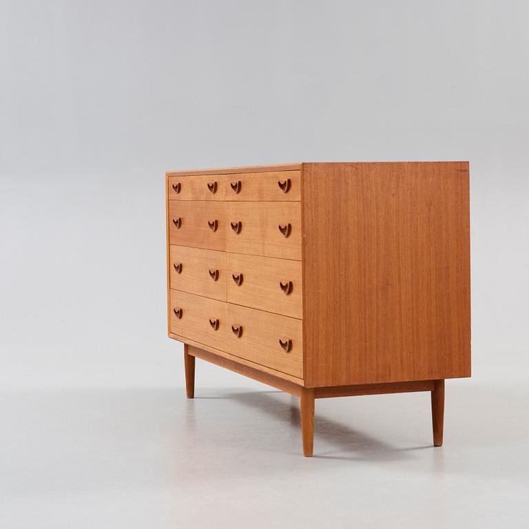 A Peter Hvidt & Orla Mølgaard Nielsen teak sideboard, Søborg Møbler, Denmark 1950's-60's.