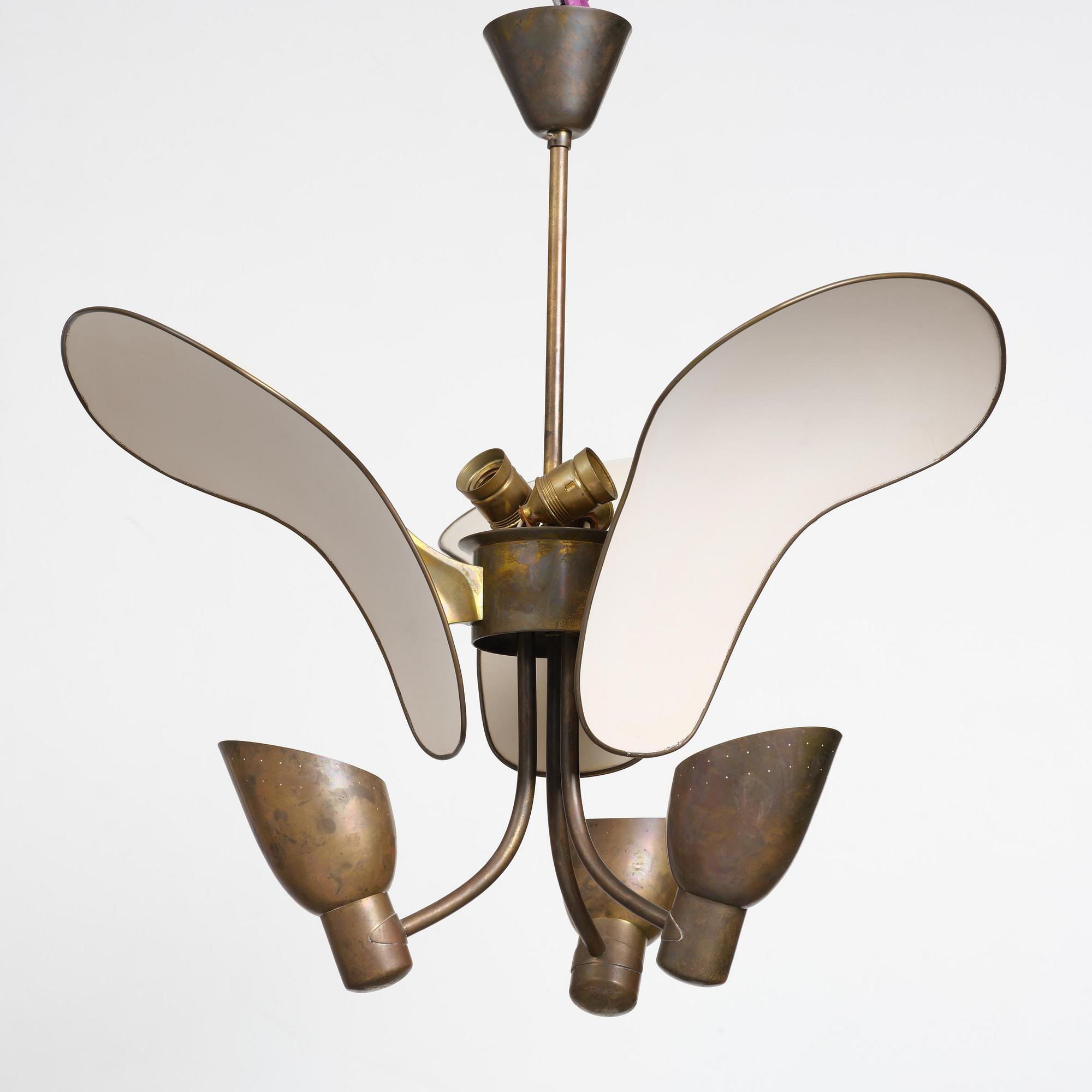 Carl-Axel Acking, a ceiling lamp model "980", Bröderna Malmströms Metallvarufabrik, Malmö, 1940s.
