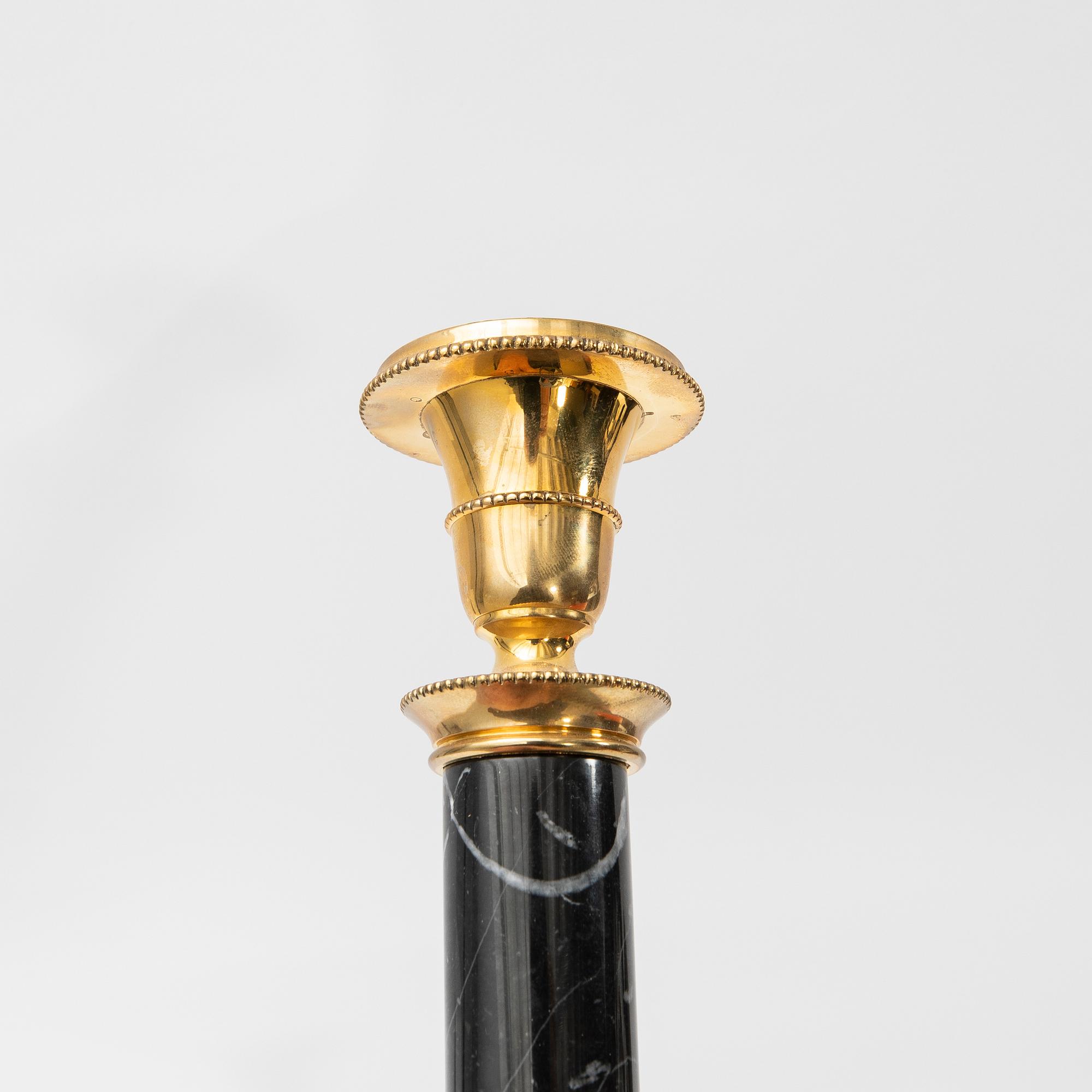 Ljusstakar, ett par, Skultuna, "Jubileumsljusstaken Adolf Fredrik".