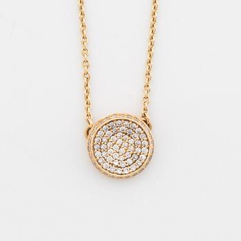 Efva Attling, 18K gold and brilliant cut diamond necklace.