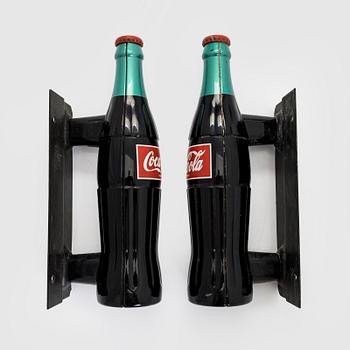 Door handles, a pair, Coca-Cola, metal, 1950/60s.