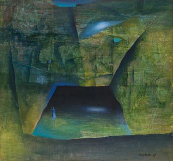 Max Salmi, oil on board, signed and dated -57.