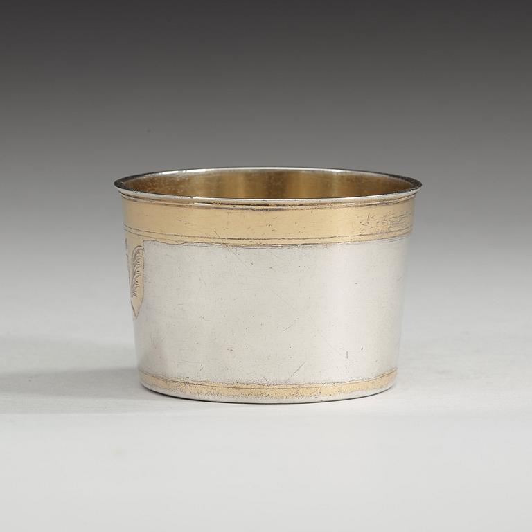 A Swedish 17th century parcel-gilt beaker, marks of Michel Pohl d.ä., Stockholm, before 1689.