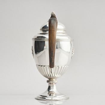 A Swedish 19th century silver coffee-pot, marks of Pehr Olof Bäckström, Gävle 1817.