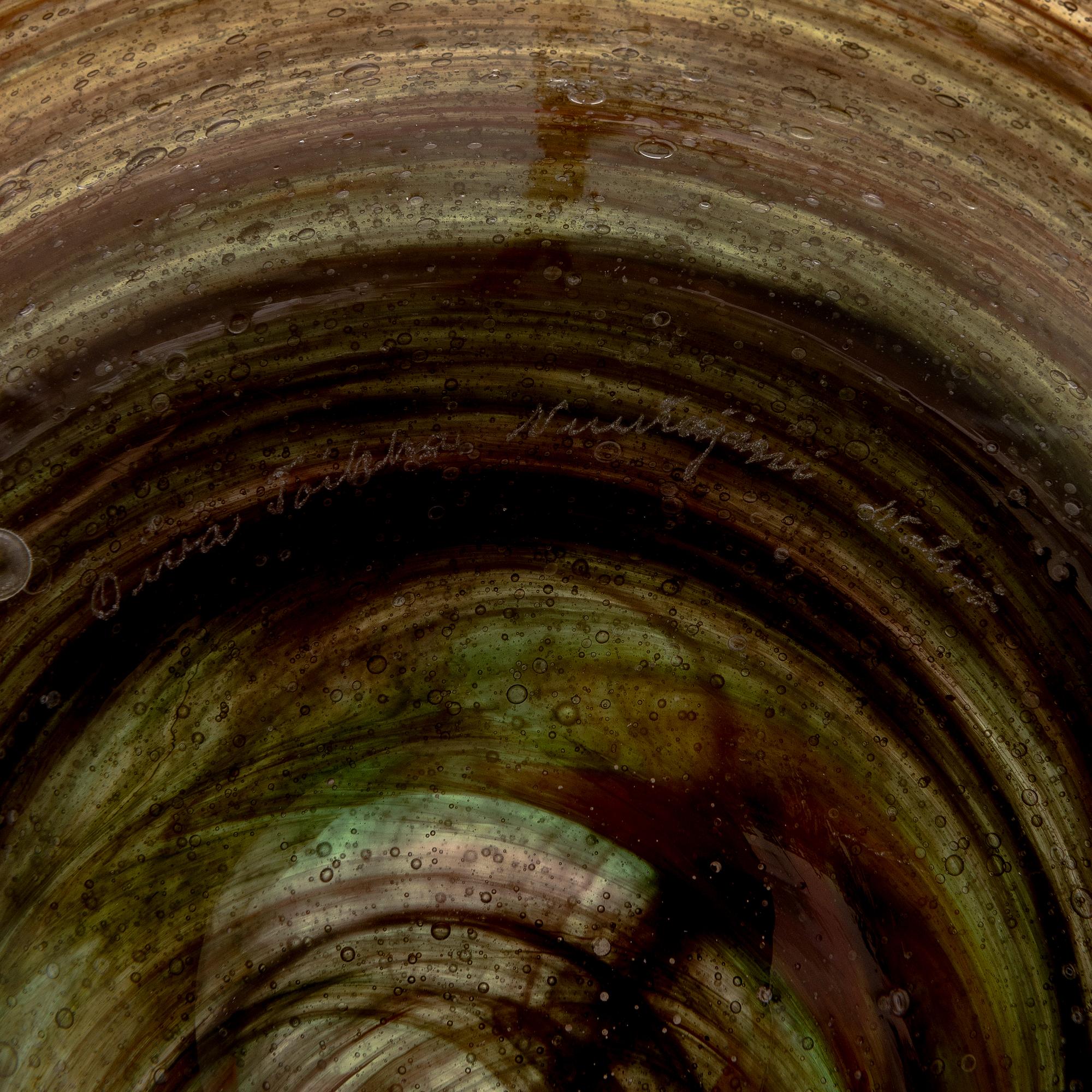 Oiva Toikka, Fat, glas, signerad Oiva Toikka Nuutajärvi Notsjö.