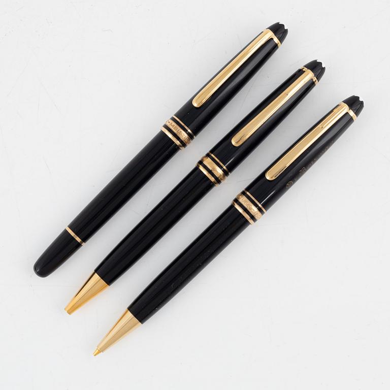 Montblanc, reservoirpennor, 2 st, samt kulspetspenna, Meisterstück.