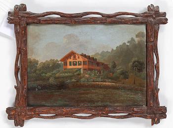 OKÄND KONSTNÄR, olja på pannå, 1800-talets andra hälft.