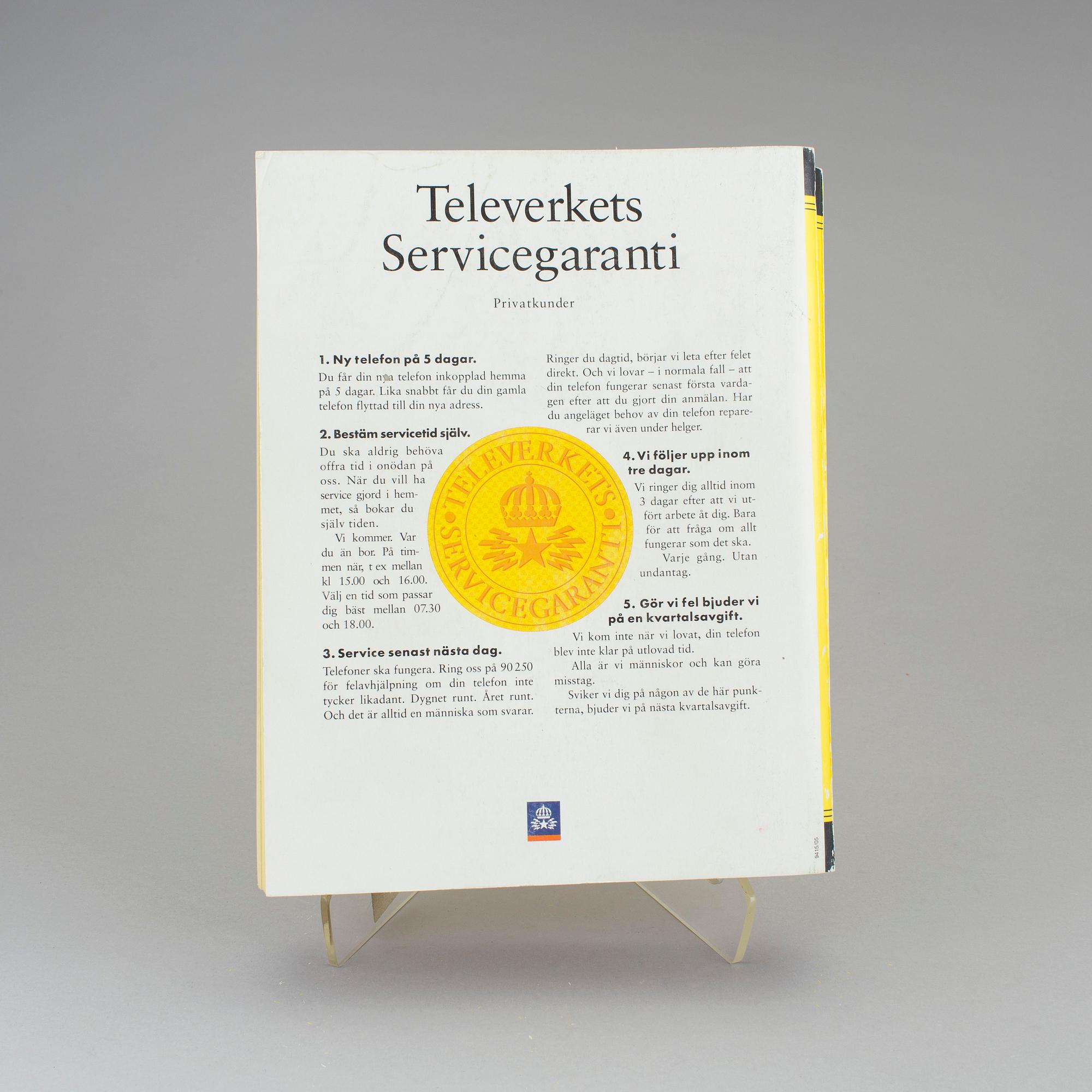 DAN WOLGERS, telefonkatalog, 1992.