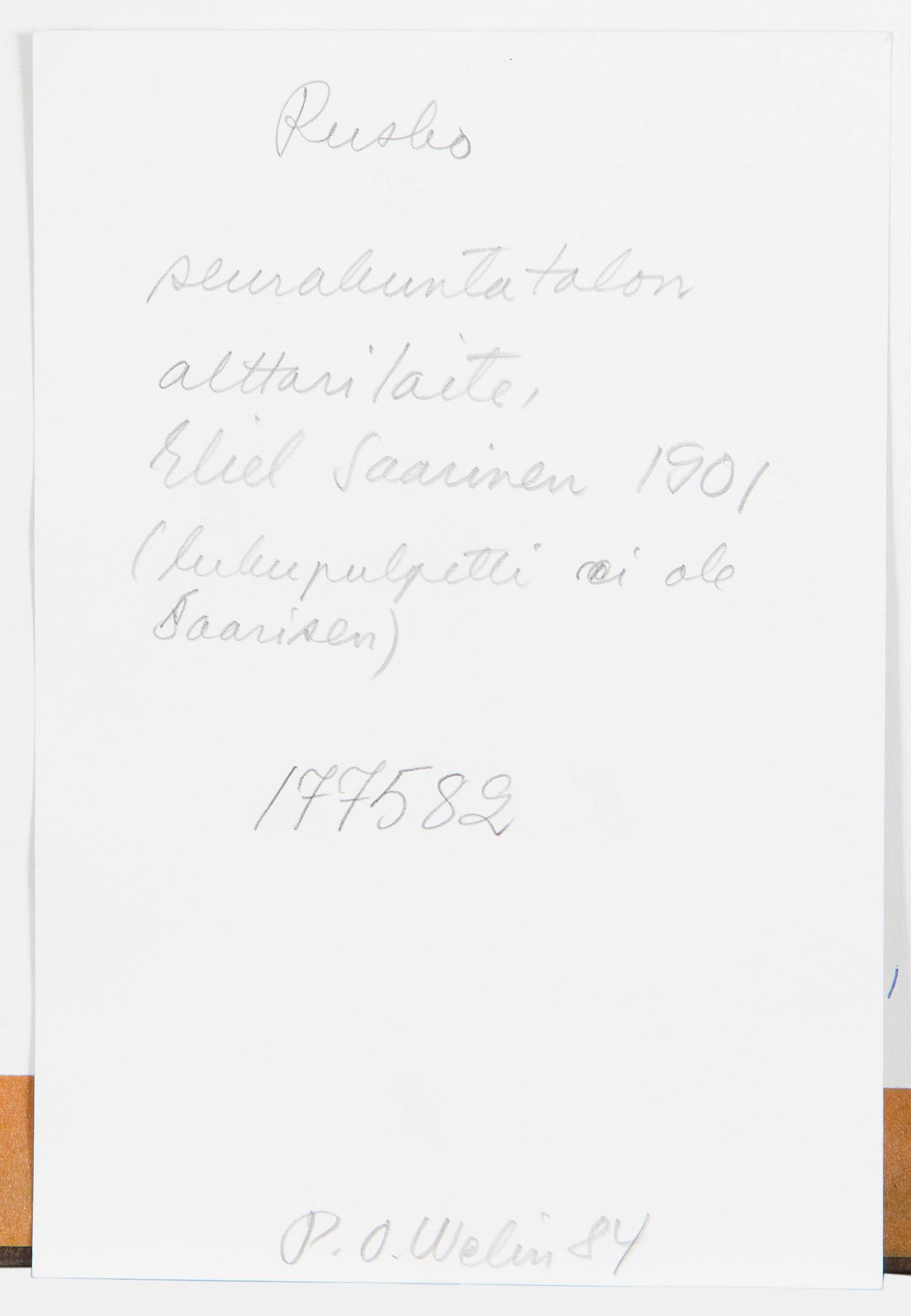 Eliel Saarinen, Skiss till Husaltare.