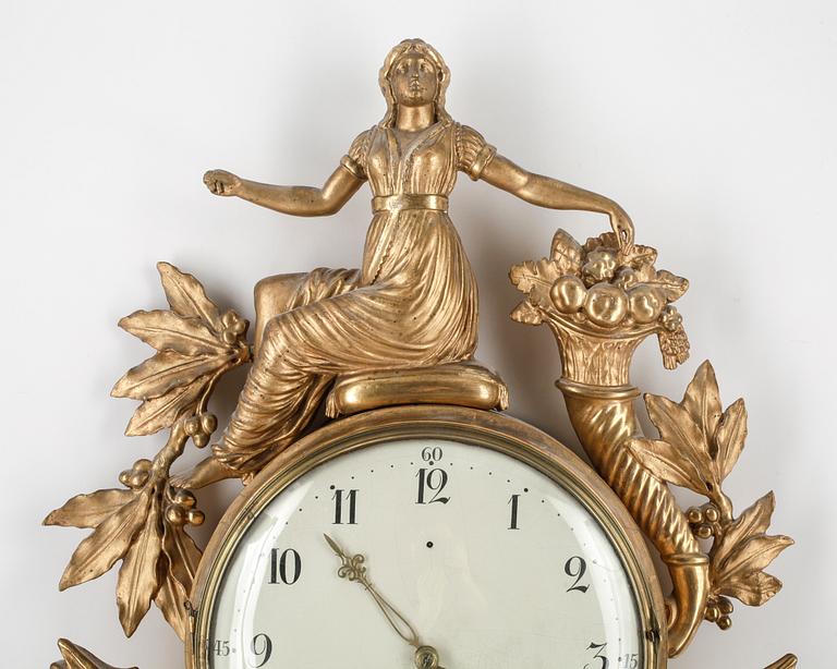VÄGGPENDYL, sengustaviansk, Per Henrik Beurling (verksam 1783 - 1806). 1800-talets början.