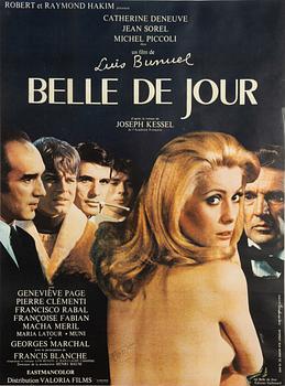 A signed film poster, 'Belle de Jour'.
