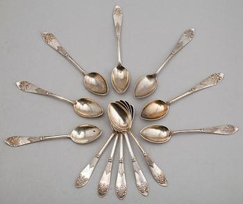 KAFFESKEDAR, 12 st, silver, "Empire", 1912. Vikt ca 182 g.