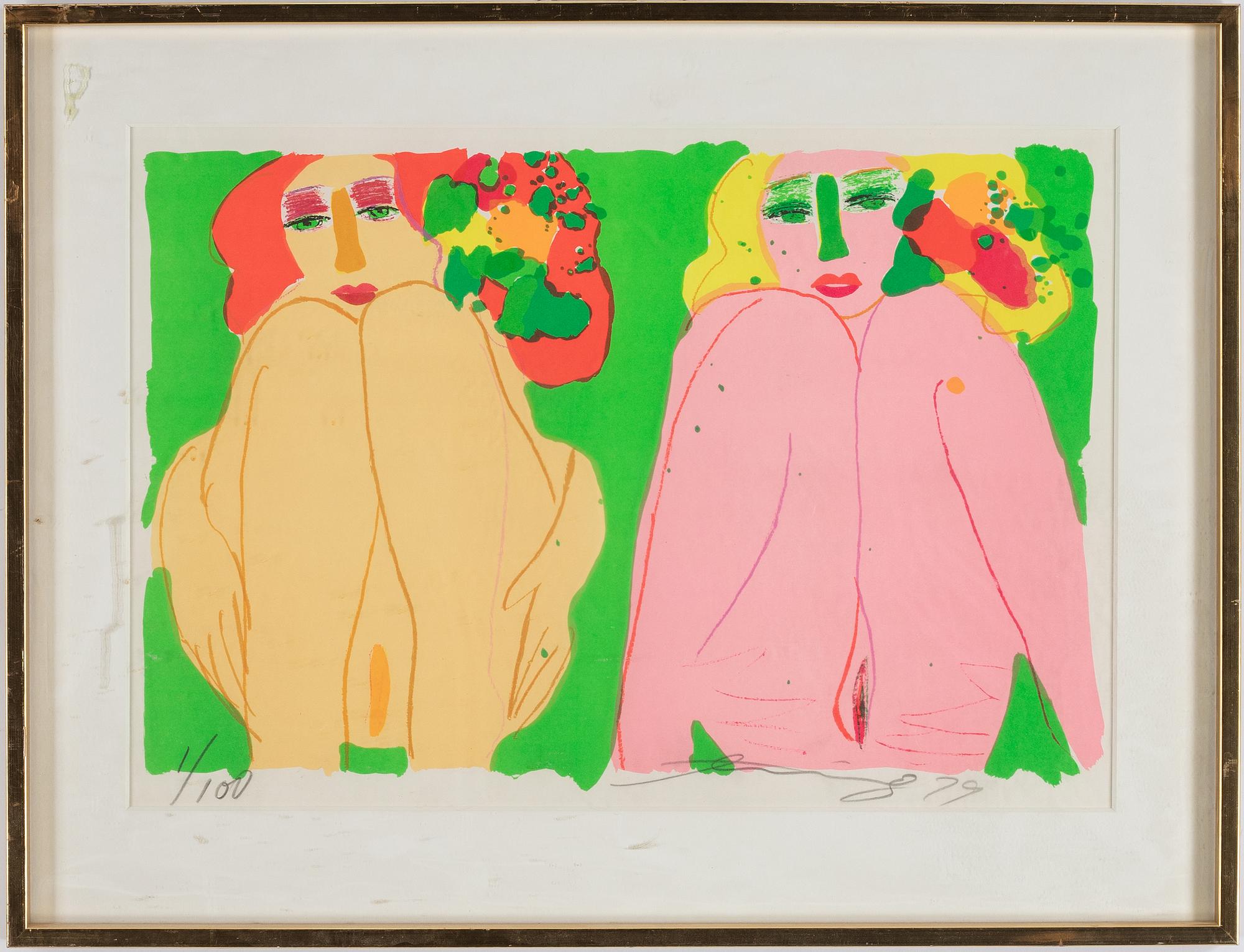 Walasse Ting, lithograph in colours, signed 1/100.