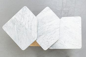 A three pcs marble coffee table later part of the 20th century.