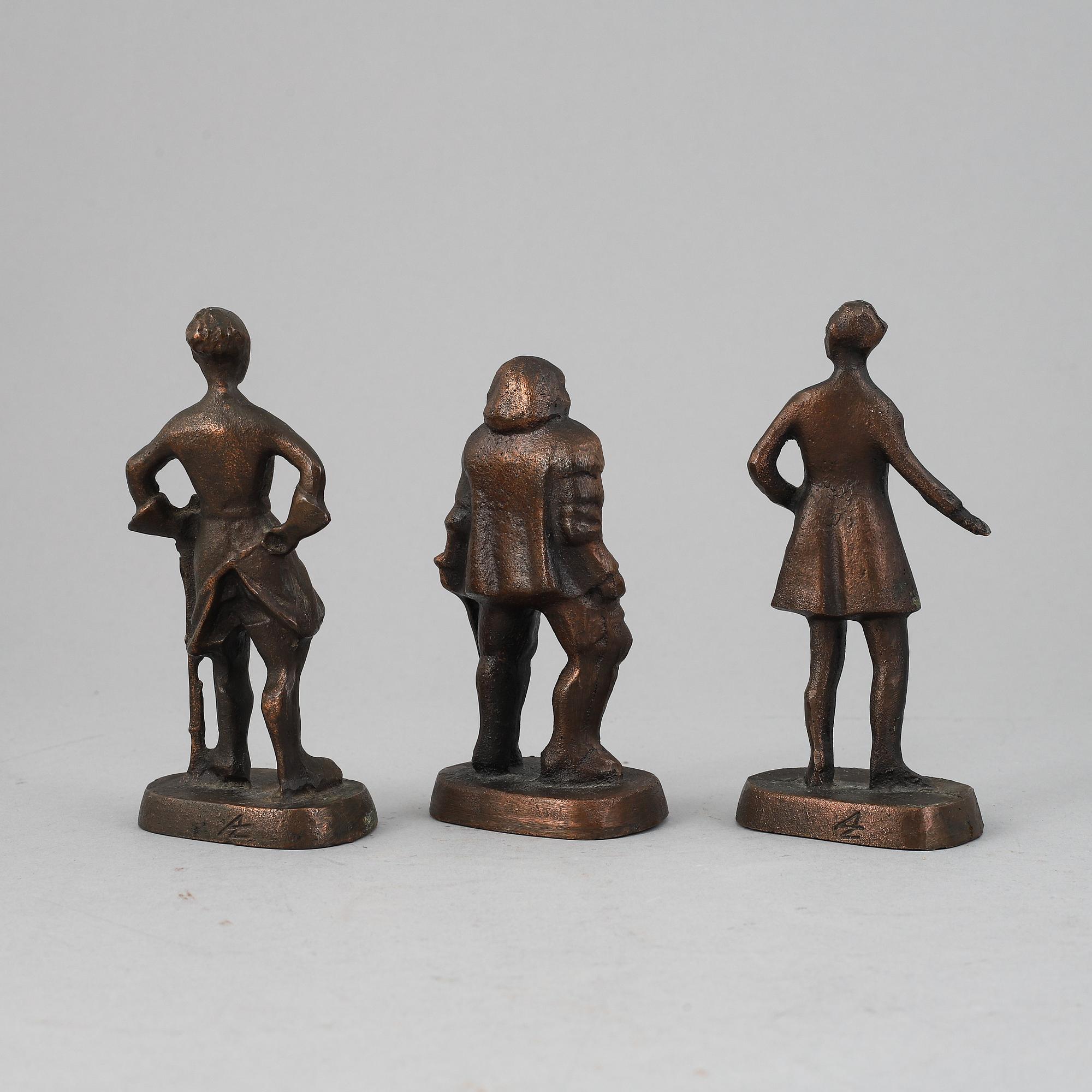 Allan Ebeling, sculptures, 3, signed.