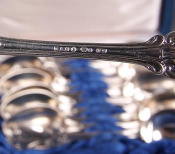 KAFFESKEDAR, 12+12, silver, bla Olga. Ceson resp GAB, 1960-tal.