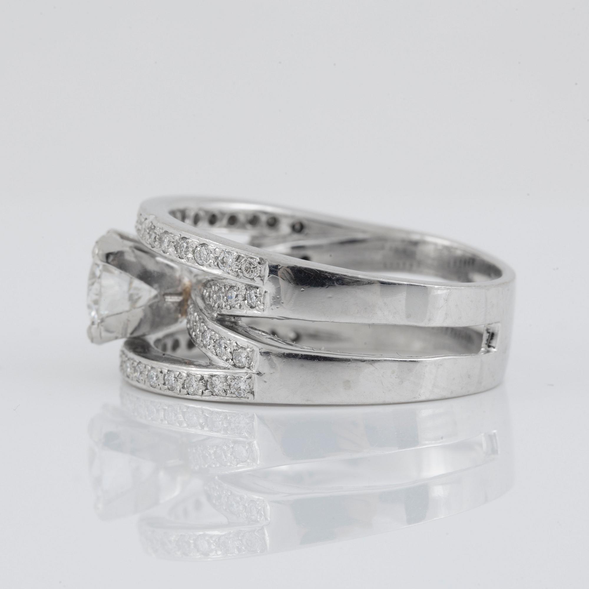 RING med briljantslipad diamant, circa 1.33 ct, kvalitet ca G/VVS.