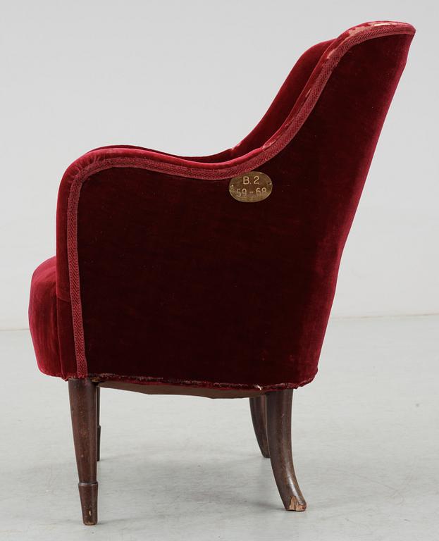 A Carl Malmsten armchair, Stockholms City Consert Hall, ca 1926.