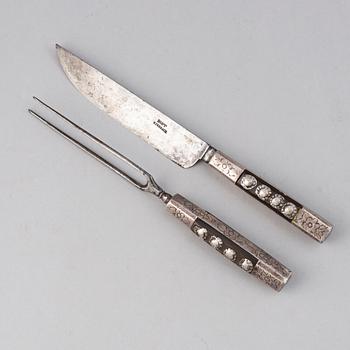 BESTICK ett par, stål och horn , barock, 1700-talets första hälft.