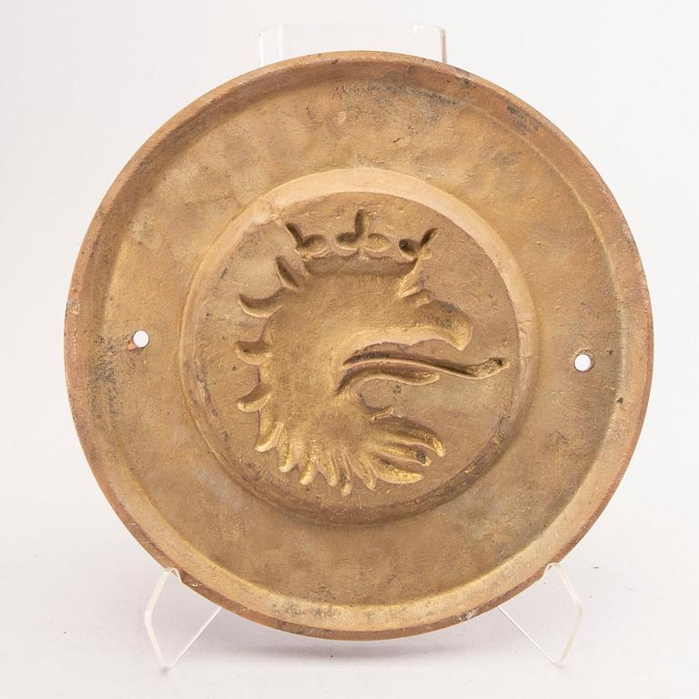 Three shipyard plates, metal, 1916 - 1954, Norway and Sweden.