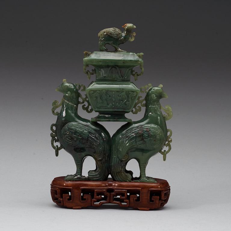 SKULPTUR, jade, 1900-tal.