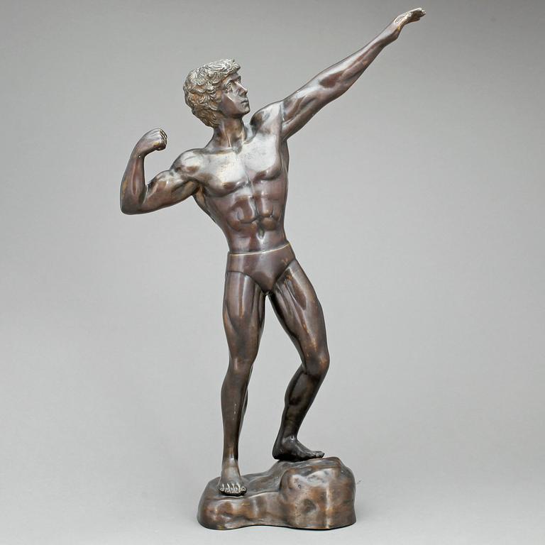 OKÄND KONSTNÄR, skulptur, patinerad brons, 1900-tal.