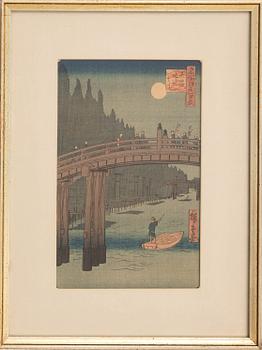 Ando Hiroshige, efter,  4 träsnitt, 1900-tal.