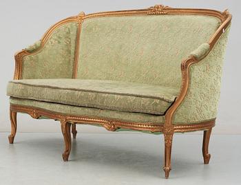 SALONGSMÖBEL. 5 delar, Louis XV-stil, 1900-talets första hälft.