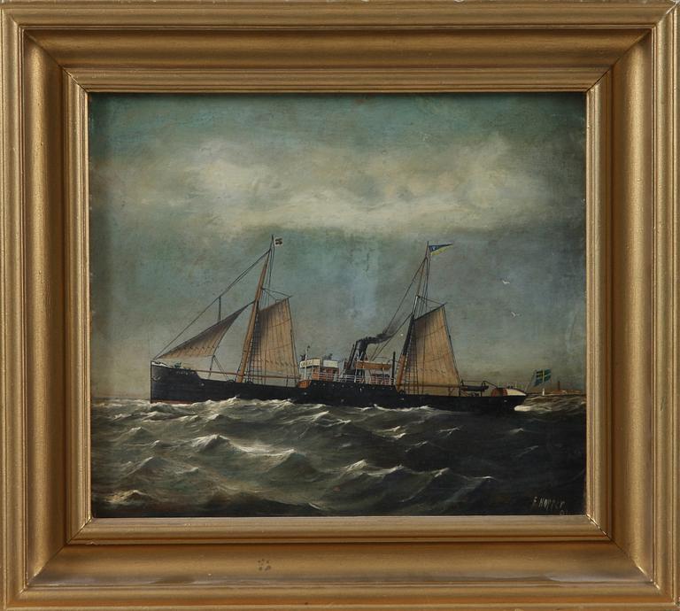 OKÄND KONSTNÄR, olja på duk, sign "F Hopper" o dat "94".