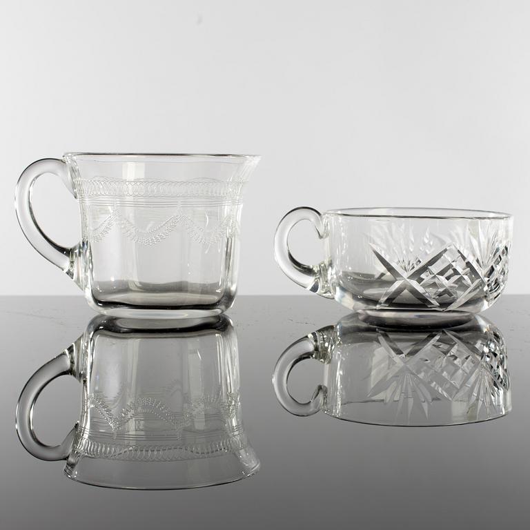 PUNSCHMUGGAR, 19 st. Bl a Kosta, Helga och Pall Mall, omkring 1900.