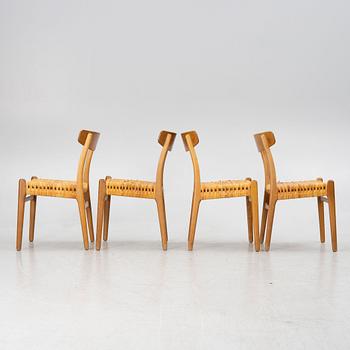 Hans J.Wegner, four dining chairs, model "CH-23",, Denmark, second half of the 20th century.