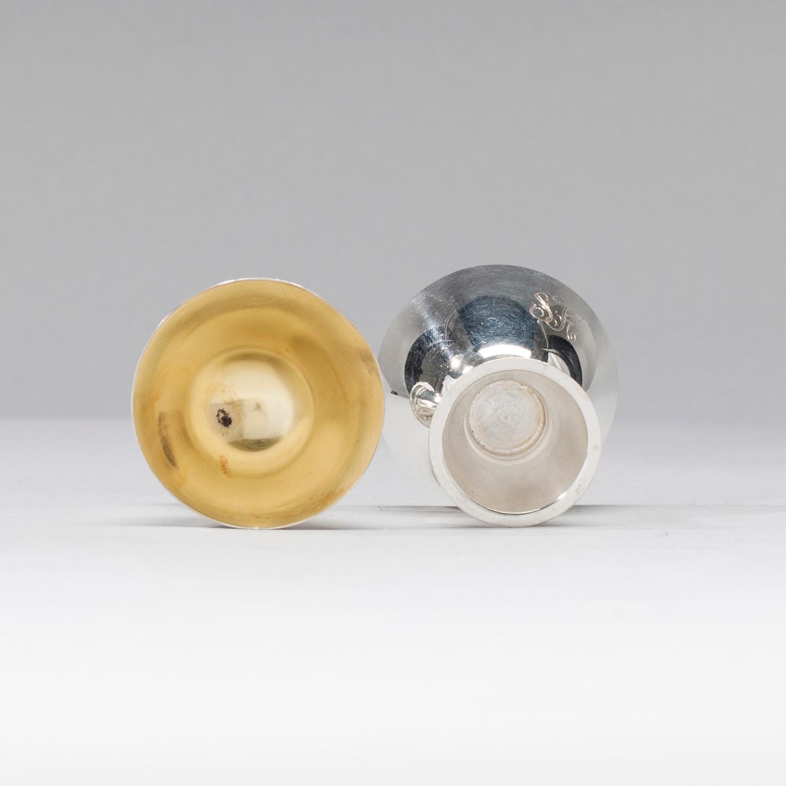 SUPBÄGARE, 6 st, Tapio Wirkkala, Hopeakeskus, Tavastehus 1965-1968. Tot. vikt ca 177,9 g.