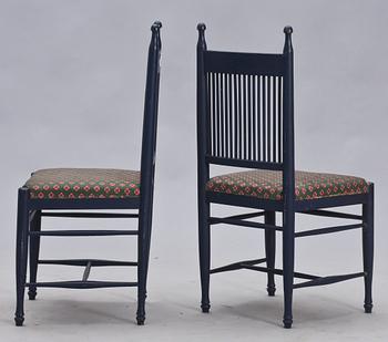 STOLAR, ett par, "Arbetarmöbeln",  Carl Westman, modellen formgiven 1899.