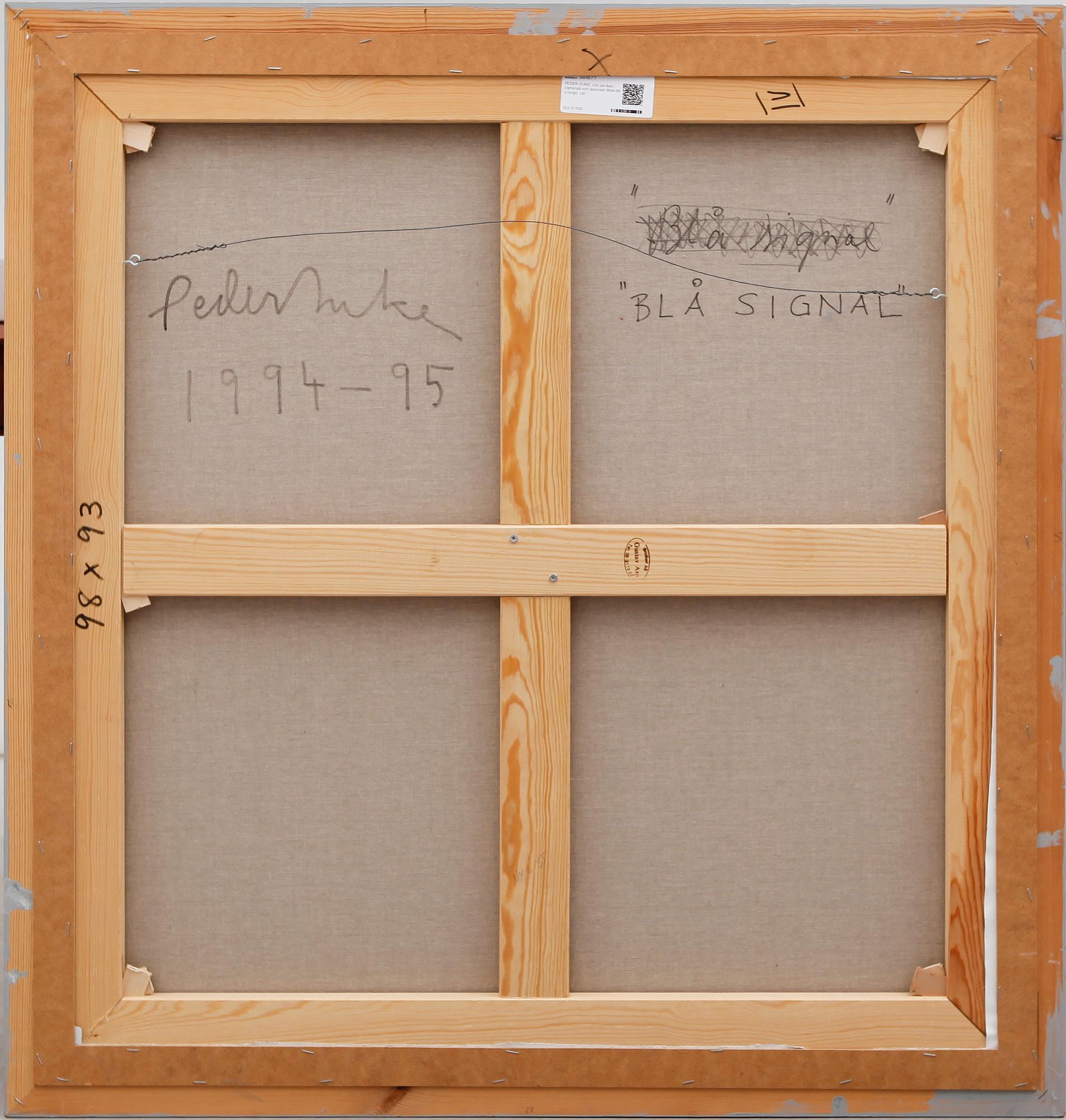 PEDER DUKE, olja på duk, signerad och daterad 1994-95 a tergo.