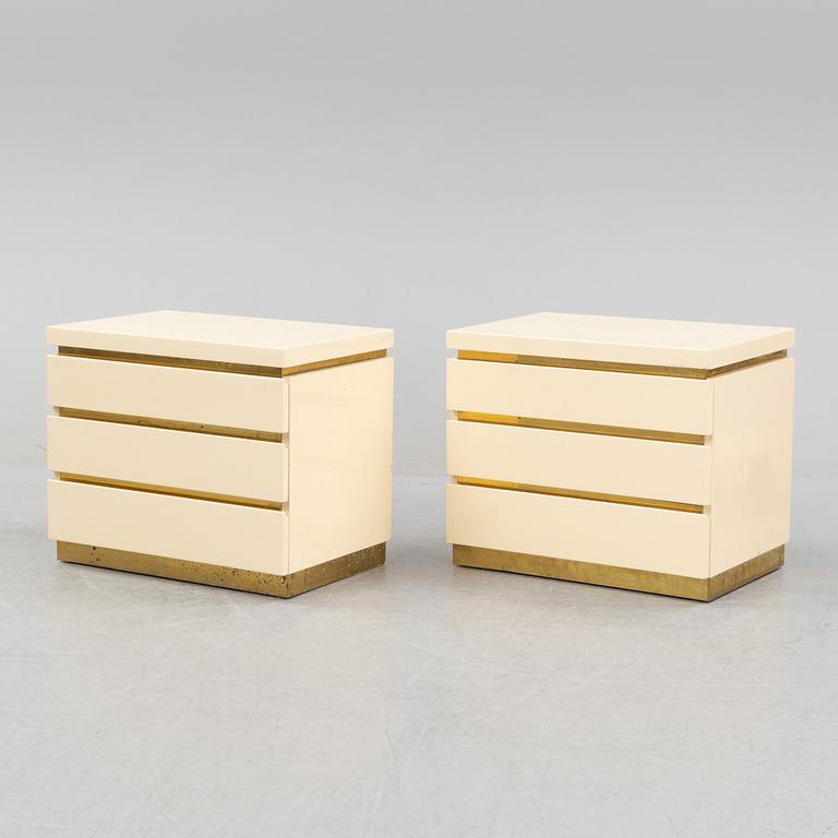 Jean-Claude Mahey, a pair of bedside tables/chests of drawers, 1970's.