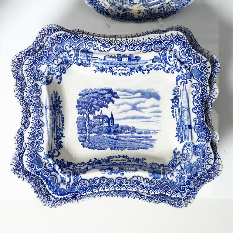 Matservis, 87 delar, flintgods, "Svenska slott", Rörstrand.