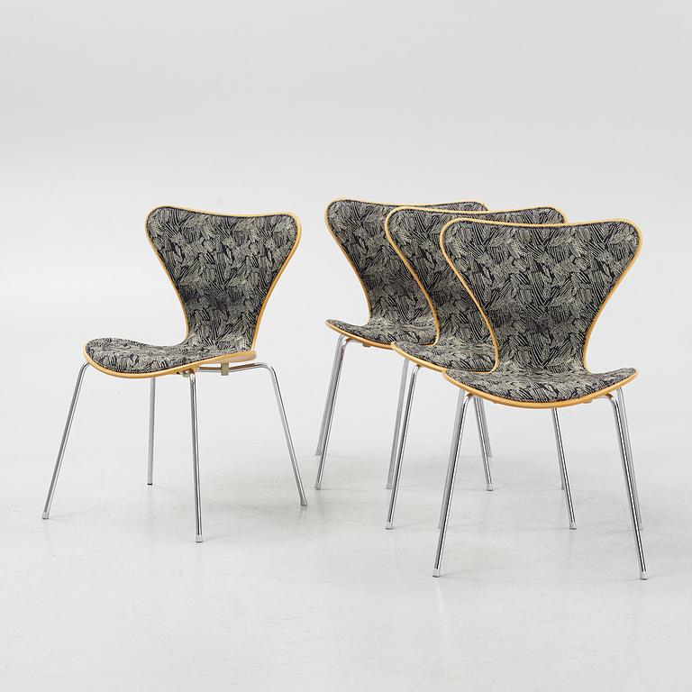 Arne Jacobsen, stolar, 4 st, "Sjuan", Fritz Hansen, Danmark.
