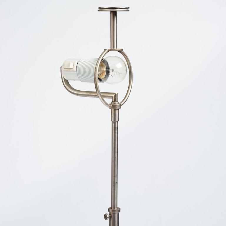 Futurum, probably designed by Margareta Köhler, a nickel plated floor lamp, Stockholm ca 1938.