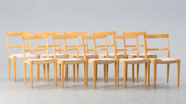 BRUNO MATHSSON, stolar 10 st, "Mimat", Matsson International Värnamo.